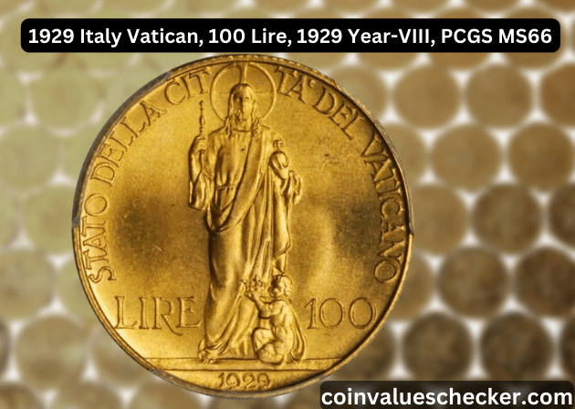 1929 Italy Vatican, 100 Lire, 1929 Year-VIII, PCGS MS66